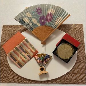 Japanese Fans, Coasters & Tissue Holder